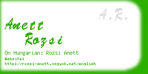 anett rozsi business card